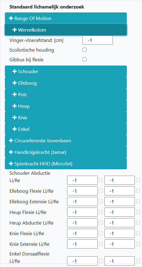 Standaard lichamelijk onderzoek