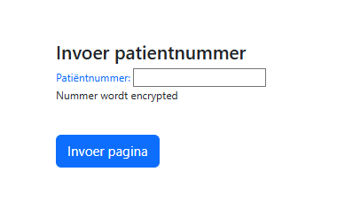 Patiëntnummer invoer